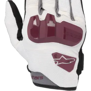 Imagem 4 de Luva Alpinestars Chrome Womens - Branco/Vermelho Borgonha (Feminina)