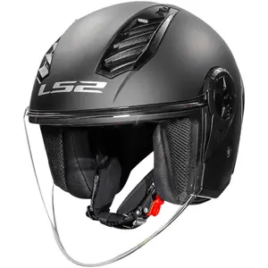 Imagem 6 de Capacete LS2 Airflow 2 Monocolor - Preto Fosco (Aberto)