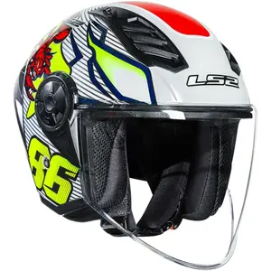Imagem 4 de Capacete LS2 Airflow 2 Sting - Branco/Amarelo (Aberto)