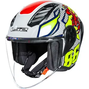 Imagem 3 de Capacete LS2 Airflow 2 Sting - Branco/Amarelo (Aberto)