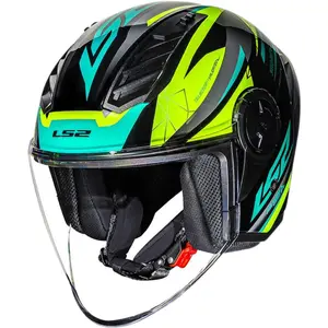 Imagem 3 de Capacete LS2 Airflow 2 Draze - Preto/Amarelo (Aberto)