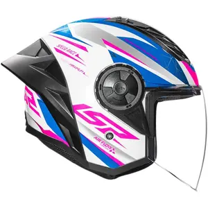Imagem 2 de Capacete LS2 Airflow 2 Draze - Azul/Rosa (Aberto)