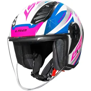 Imagem 3 de Capacete LS2 Airflow 2 Draze - Azul/Rosa (Aberto)