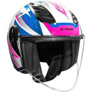 Imagem 4 de Capacete LS2 Airflow 2 Draze - Azul/Rosa (Aberto)