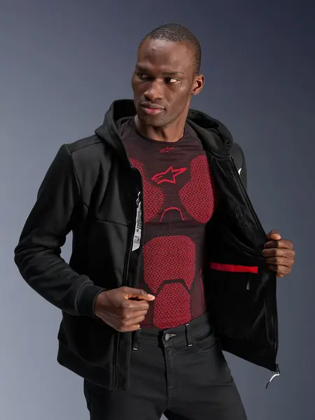 Jaqueta Alpinestars Chrome V2 Sport Hoddie - Preto/Branco - Grid