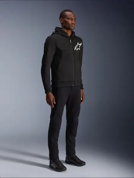 Jaqueta Alpinestars Chrome V2 Sport Hoddie - Preto/Branco - Grid