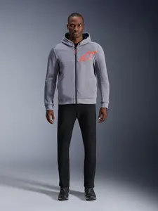 Imagem 7 de Jaqueta Alpinestars Chrome V2 Sport Hoddie - Cinza Mescla/Vermelho Fluor