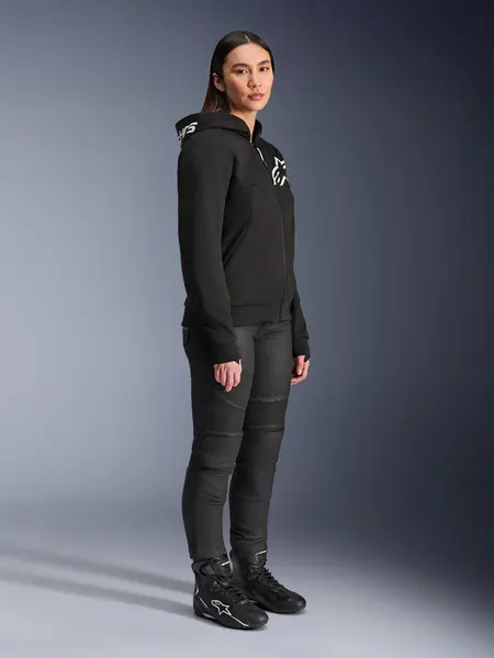 Jaqueta Alpinestars Stella Chrome V2 Sport Hoddie - Preto/Branco