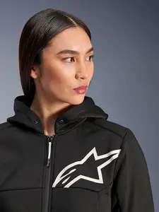 Imagem 7 de Jaqueta Alpinestars Stella Chrome V2 Sport Hoddie - Preto/Branco (Feminina)