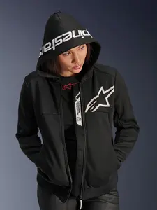Imagem 8 de Jaqueta Alpinestars Stella Chrome V2 Sport Hoddie - Preto/Branco (Feminina)