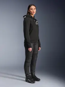 Imagem 4 de Jaqueta Alpinestars Stella Chrome V2 Sport Hoddie - Preto/Branco (Feminina)