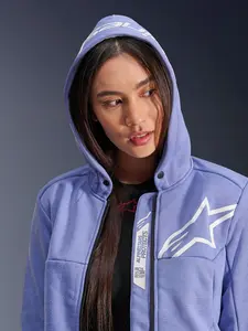 Imagem 3 de Jaqueta Alpinestars Stella Chrome V2 Sport Hoddie - Azul/Branco (Feminina)