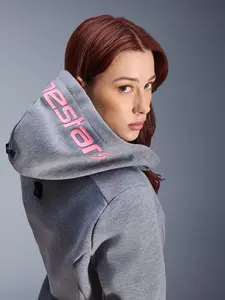 Imagem 10 de Jaqueta Alpinestars Stella Chrome V2 Sport Hoddie - Cinza Mescla/Rosa (Feminina)