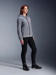 Imagem 5 de Jaqueta Alpinestars Stella Chrome V2 Sport Hoddie - Cinza Mescla/Rosa (Feminina)