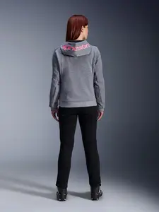 Imagem 6 de Jaqueta Alpinestars Stella Chrome V2 Sport Hoddie - Cinza Mescla/Rosa (Feminina)