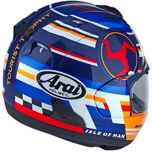 Imagem 2 de Capacete Arai RX-7V Evo Isle Of Man 2024 - Azul/Laranja/Vermelho