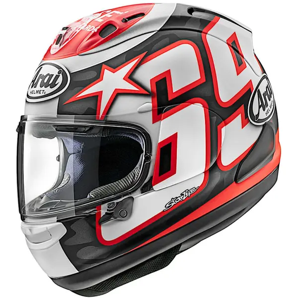 【Arai】✦ヴィンテージフルフェイスRED＆BLACK＆WHITE✨シールド付 Capacete Arai RX-7V Evo Nicky Reset - Preto/Vermelho/Branco - Grid