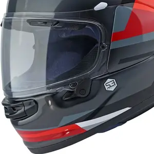 Imagem 3 de Capacete Arai Quantic Abstract - Preto/Vermelho/Cinza