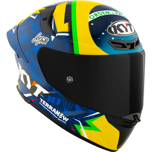 Capacete KYT TT Revo Diogo Moreira - Azul/Amarelo - Grid Motors