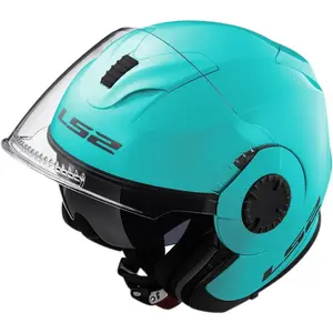 Imagem 4 de Capacete LS2 OF570 Verso Monocolor - Azul Cyan
