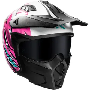 Imagem 3 de Capacete Norisk Darth 2 Storm - Branco/Rosa (4 em 1)
