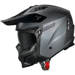 Capacete Norisk Darth 2 Monocolor - Cinza Titânio Fosco (4 em 1)