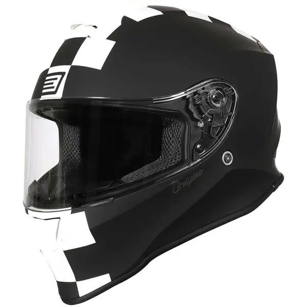Capacete Origine Dinamo Contest - Branco/Preto Fosco - Grid Motors