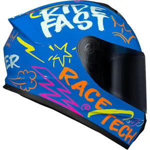 Imagem 2 de Capacete Race Tech Hit Faster - Azul/Amarelo