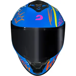 Imagem 3 de Capacete Race Tech Hit Faster - Azul/Amarelo