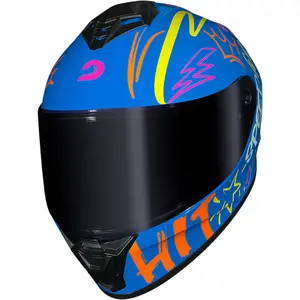 Imagem 4 de Capacete Race Tech Hit Faster - Azul/Amarelo