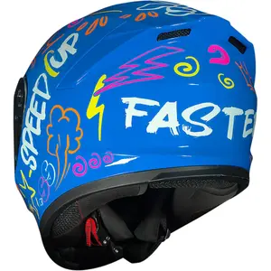 Imagem 7 de Capacete Race Tech Hit Faster - Azul/Amarelo