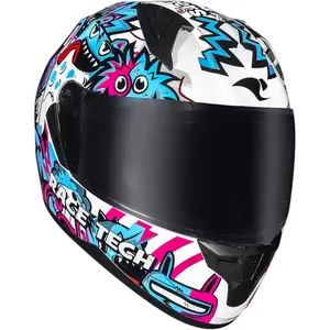 Imagem 5 de Capacete Race Tech Sector Monsters - Branco/Azul