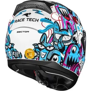 Imagem 8 de Capacete Race Tech Sector Monsters - Branco/Azul