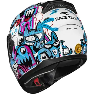 Imagem 7 de Capacete Race Tech Sector Monsters - Branco/Azul