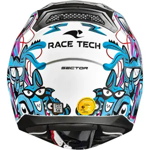 Imagem 9 de Capacete Race Tech Sector Monsters - Branco/Azul
