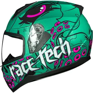 Imagem 2 de Capacete Race Tech Sector Kraken - Verde/Rosa