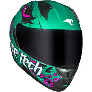 Imagem 5 de Capacete Race Tech Sector Kraken - Verde/Rosa