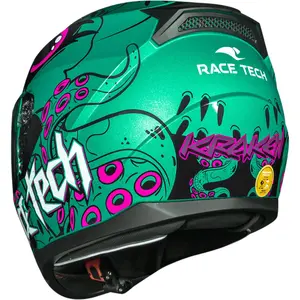 Imagem 8 de Capacete Race Tech Sector Kraken - Verde/Rosa