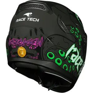 Imagem 9 de Capacete Race Tech Sector Kraken - Cinza Titânio/Verde