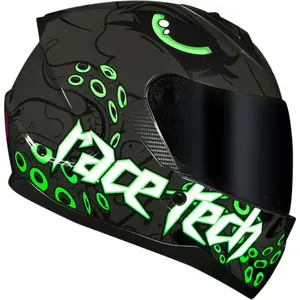Imagem 3 de Capacete Race Tech Sector Kraken - Cinza Titânio/Verde