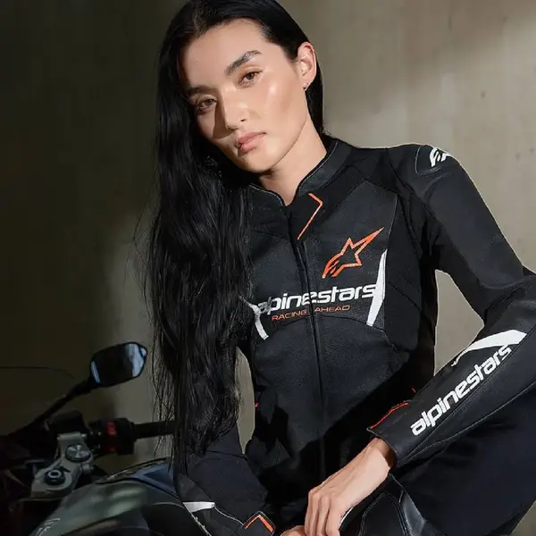 Jaqueta Alpinestars Stella Faster V3 Preto/Branco/Coral Fluor