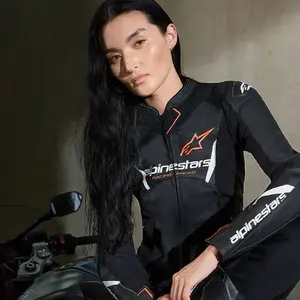 Imagem 7 de Jaqueta Alpinestars Stella Faster V3 Preto/Branco/Coral Fluor (Feminina)