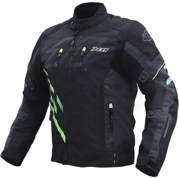 Jaqueta X11 Iron 3 Sporadic Preta/Verde - Grid Motors