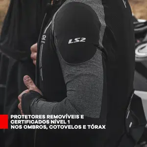 Imagem 11 de Jaqueta LS2 X-Armor - Preto/Prata