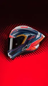 Imagem 11 de Capacete Alpinestars Supertech R10 Pedro Acosta LE - Azul/Branco/Vermelho Fosco (Fibra de Carbono)