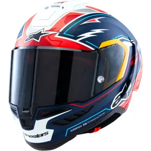 Imagem 3 de Capacete Alpinestars Supertech R10 Pedro Acosta LE - Azul/Branco/Vermelho Fosco (Fibra de Carbono)