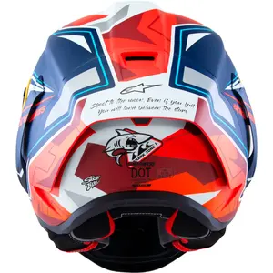 Imagem 7 de Capacete Alpinestars Supertech R10 Pedro Acosta LE - Azul/Branco/Vermelho Fosco (Fibra de Carbono)