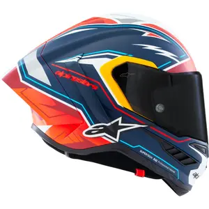 Imagem 2 de Capacete Alpinestars Supertech R10 Pedro Acosta LE - Azul/Branco/Vermelho Fosco (Fibra de Carbono)