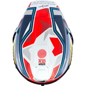 Imagem 6 de Capacete Alpinestars Supertech R10 Pedro Acosta LE - Azul/Branco/Vermelho Fosco (Fibra de Carbono)