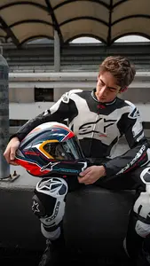 Imagem 9 de Capacete Alpinestars Supertech R10 Pedro Acosta LE - Azul/Branco/Vermelho Fosco (Fibra de Carbono)